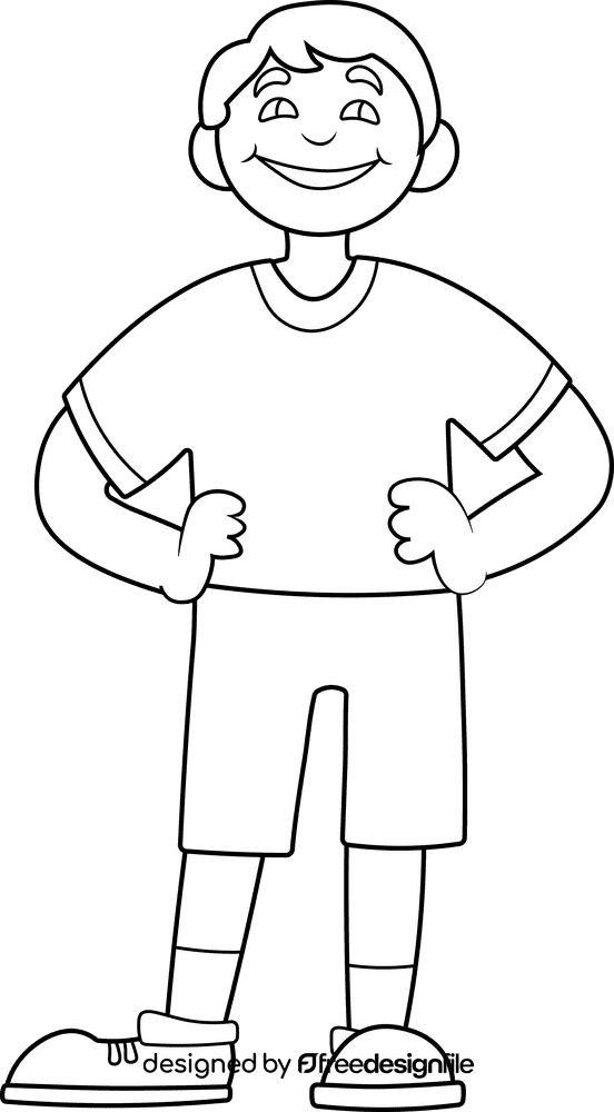 Human Body Male black and white clipart