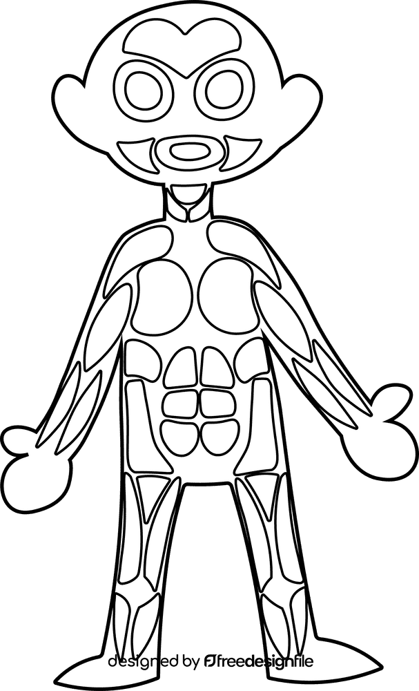 Human Body Muscle black and white clipart