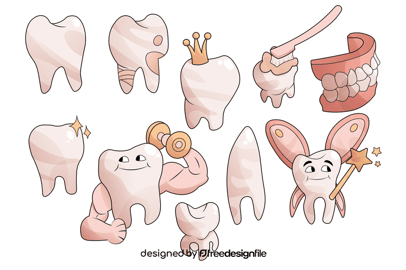 Teeth set vector