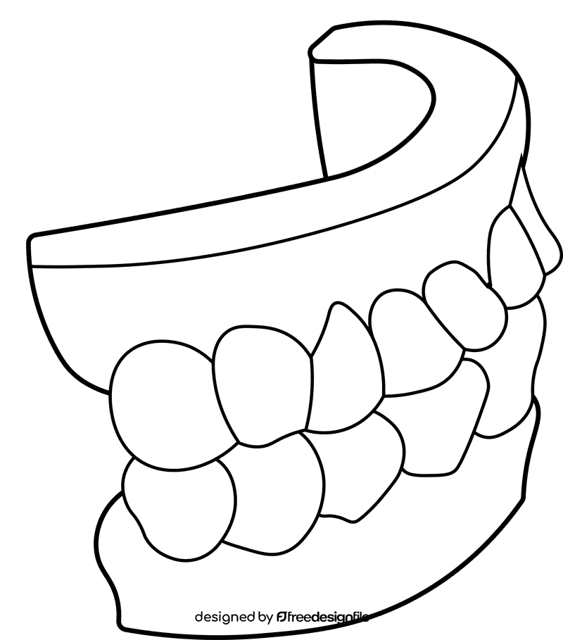 Tooth Jaw black and white clipart