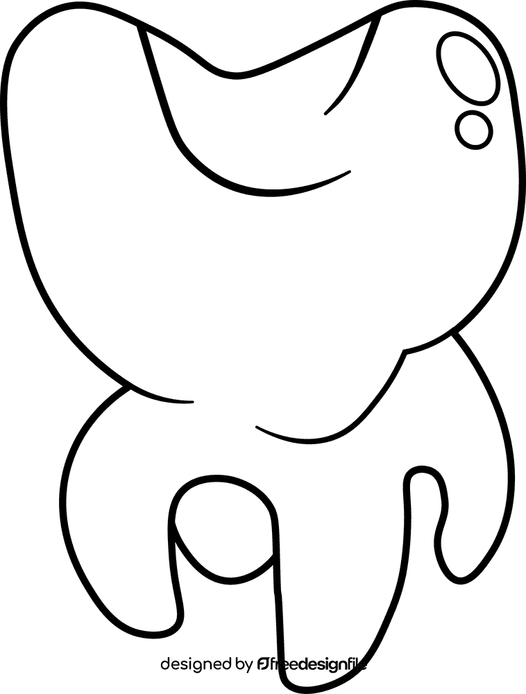 Tooth Molar black and white clipart