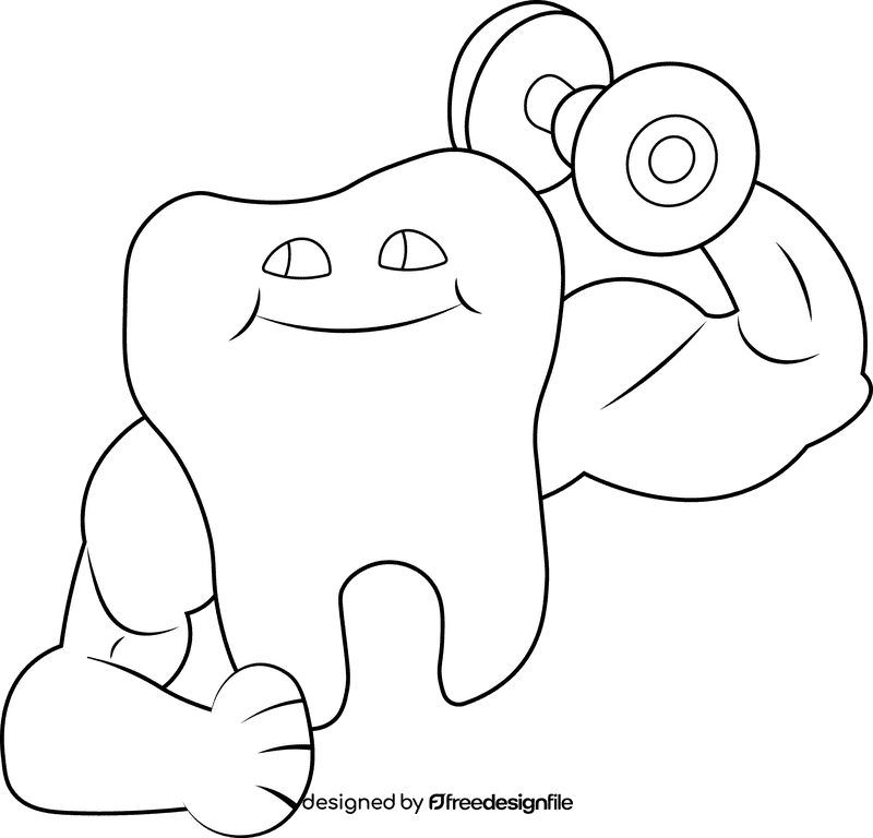 Tooth Strength black and white clipart