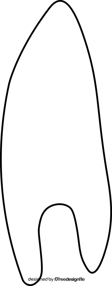 Tooth black and white clipart
