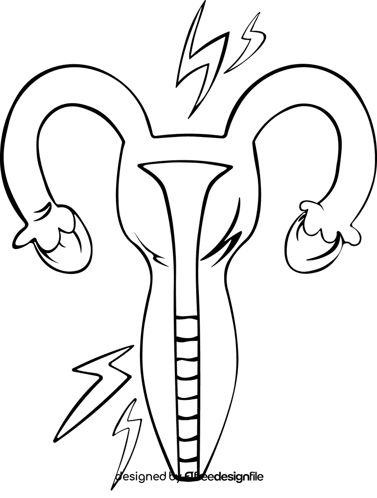 Uterus Anger black and white clipart