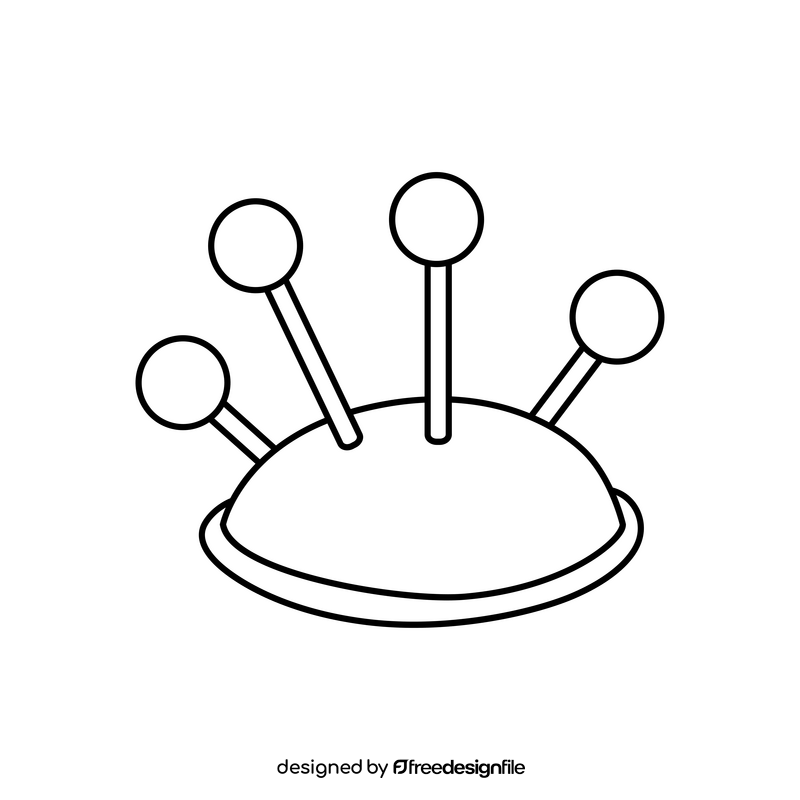 Straight pins drawing black and white clipart