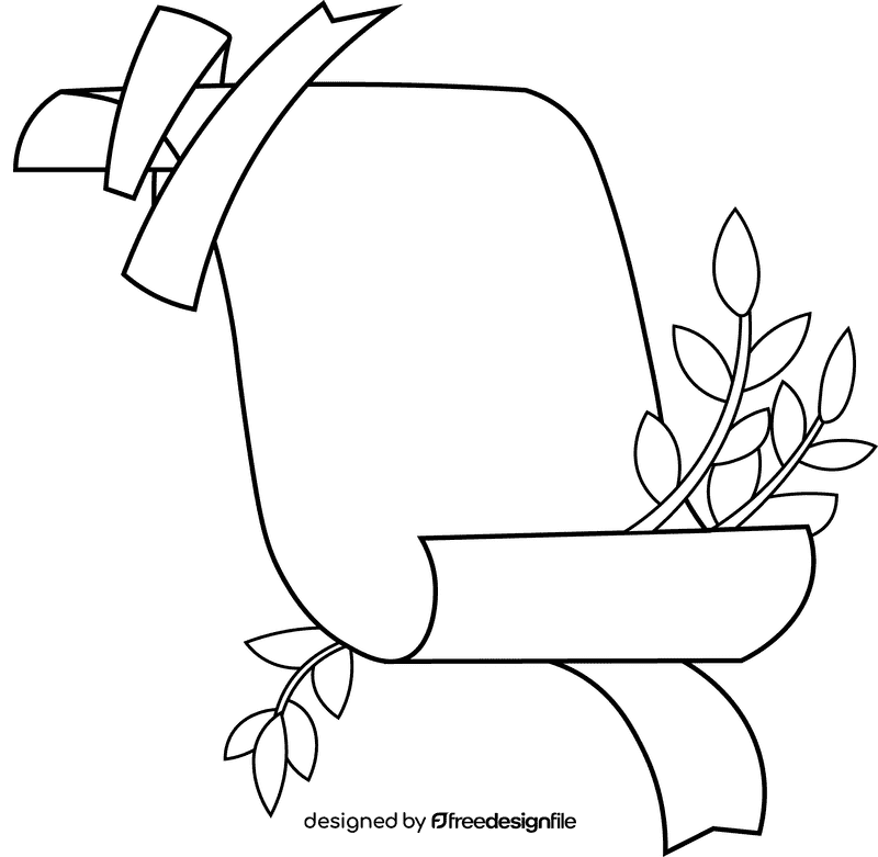 Wedding Invitation Scroll black and white clipart