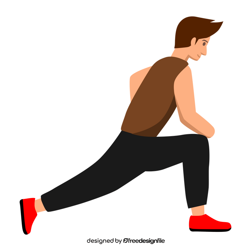 Workout exercise kneeling hip flexor clipart