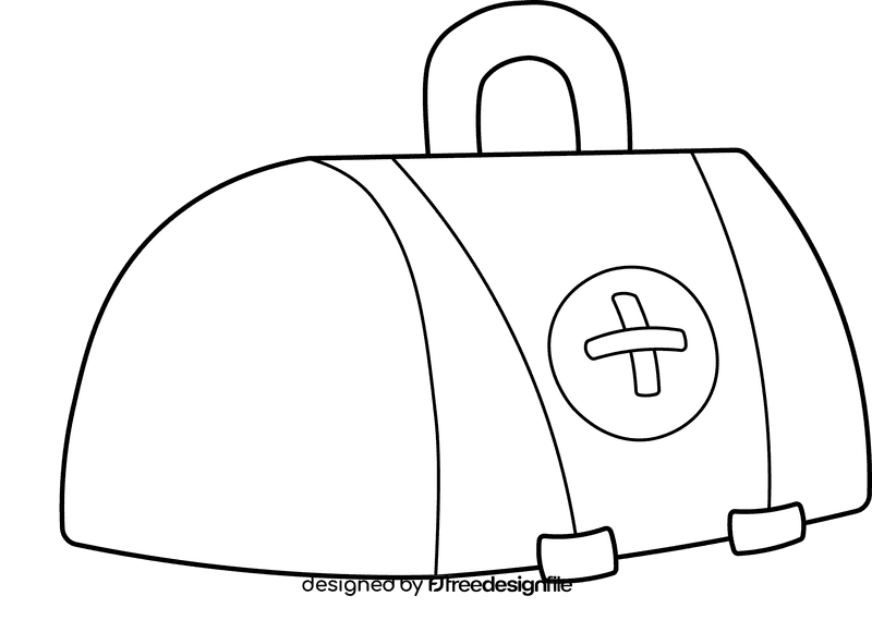 First aid kit black and white clipart