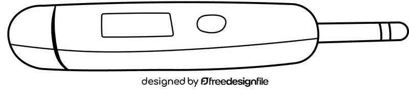 First aid kit Thermometer black and white clipart