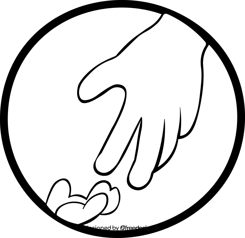 Help Hand black and white clipart