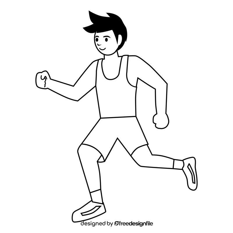 Jogging drawing black and white clipart free download
