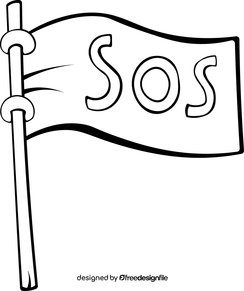 Help SOS black and white clipart