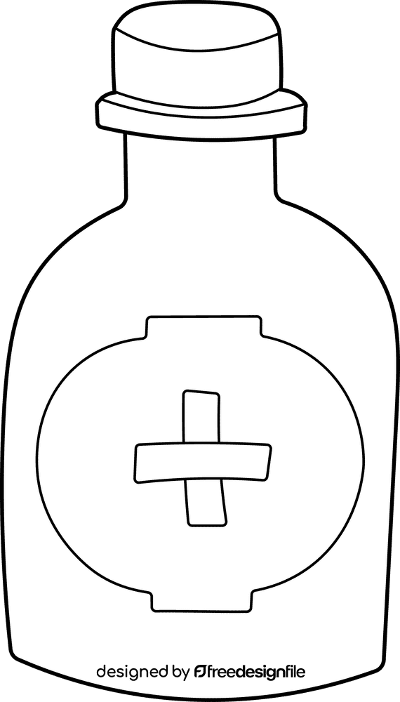 Medicine Bottle black and white clipart