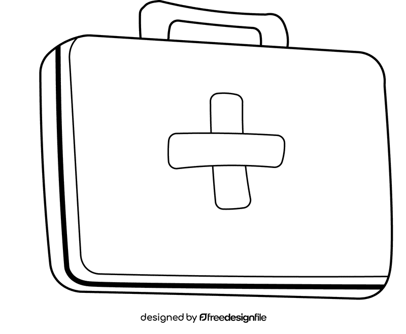 Medicine Medkit black and white clipart