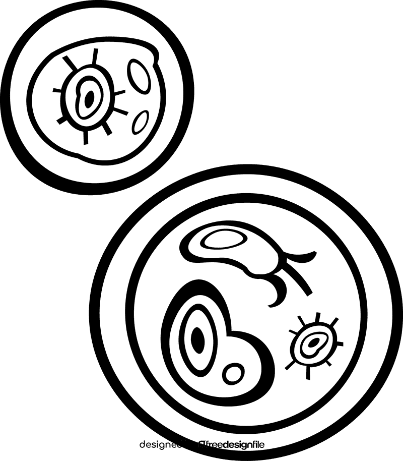 Petri dish black and white clipart