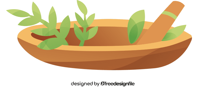 Mortar and Pestle Leaves clipart