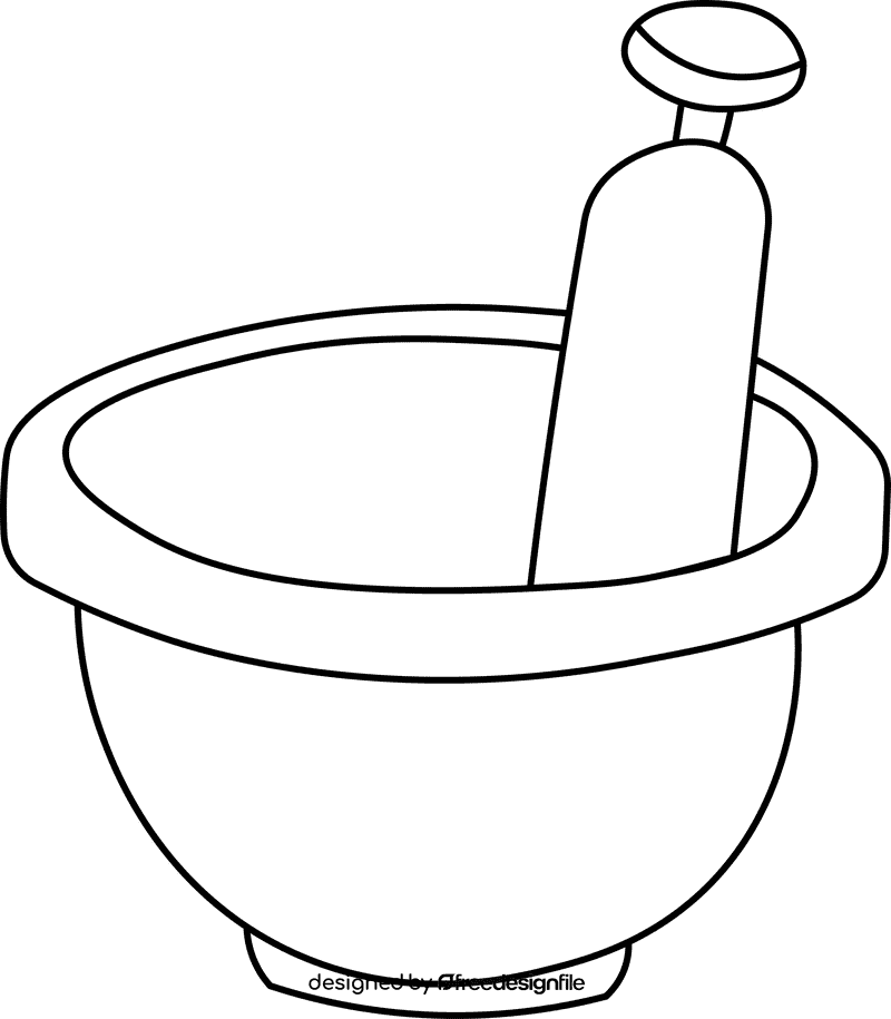 Mortar And Pestle black and white clipart