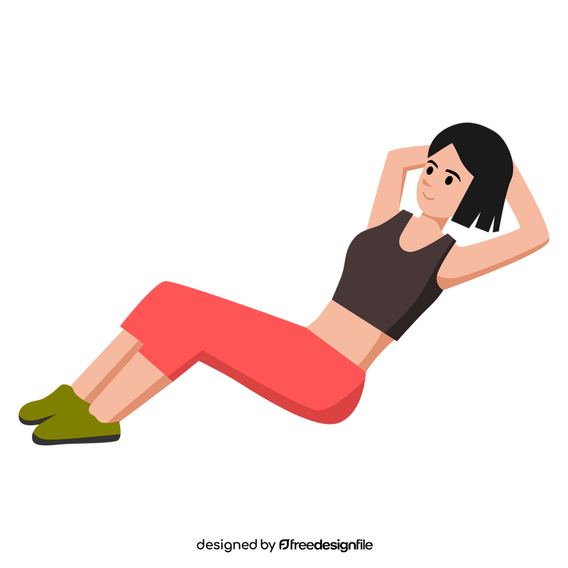 Workout exercise sit ups clipart