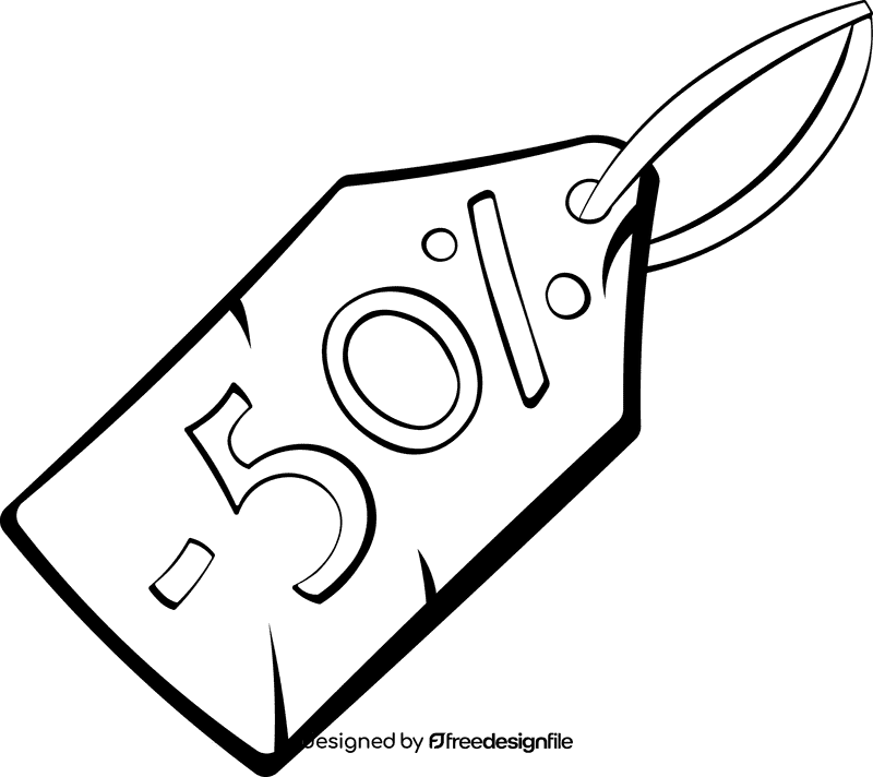Price Tag percent, sale, discount black and white clipart