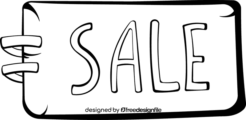 Price Tag Sale black and white clipart