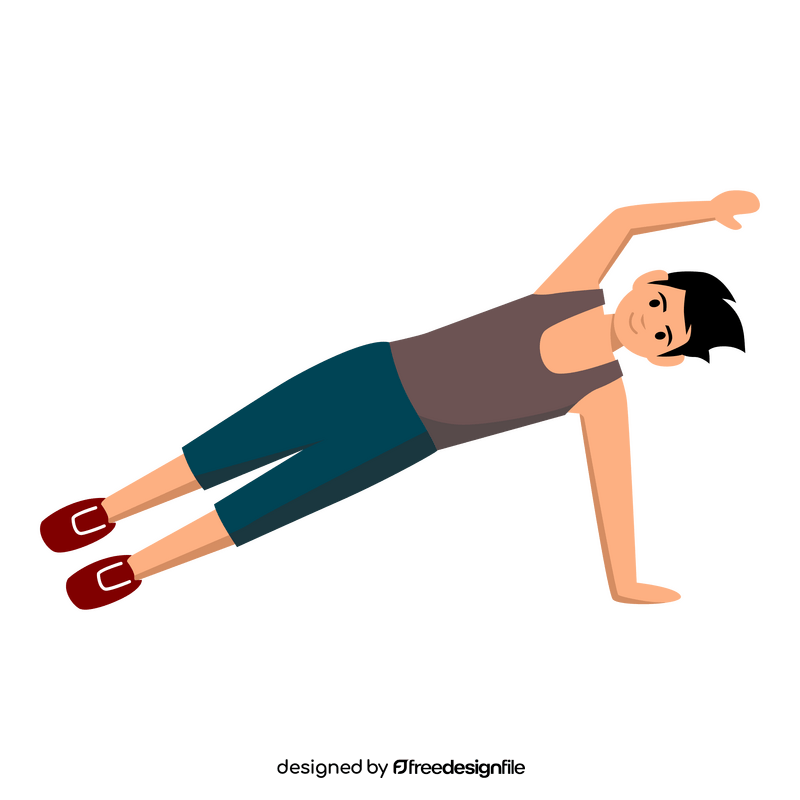 Workout exercise side plank clipart