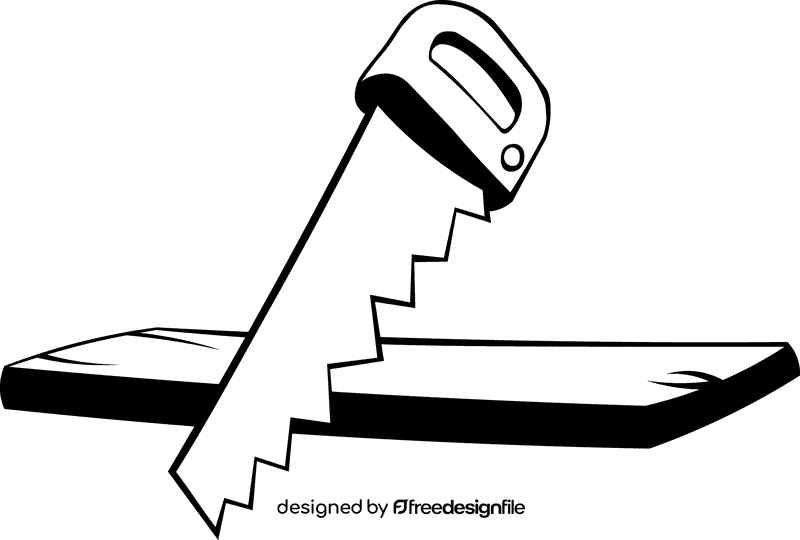 Saw Plank black and white clipart