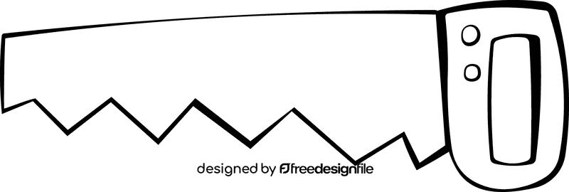 Hand saw black and white clipart