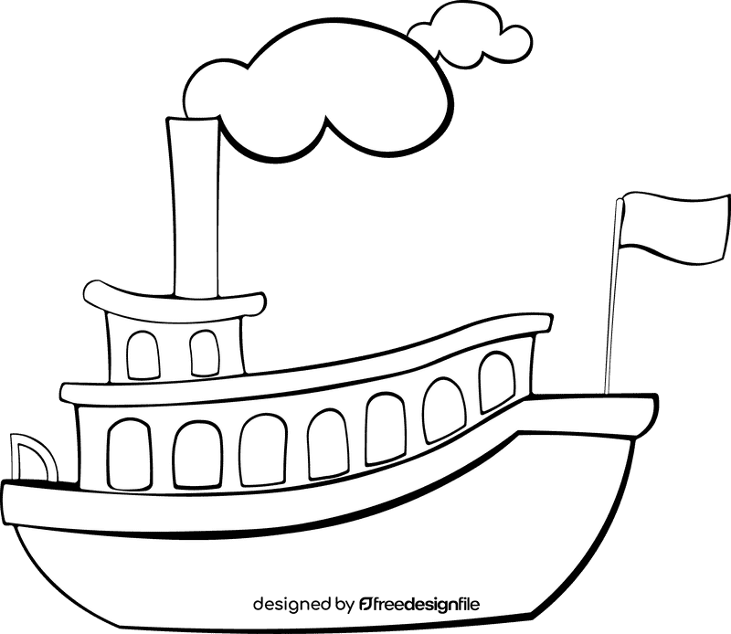 Steamboat Red Flag black and white clipart