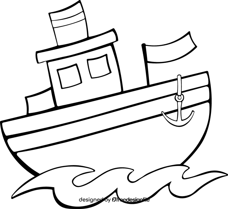 Steamboat black and white clipart