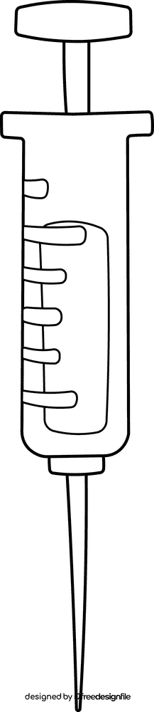 Syringe Green black and white clipart