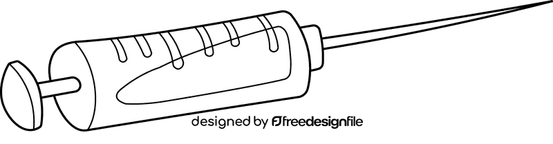 Syringe Red black and white clipart