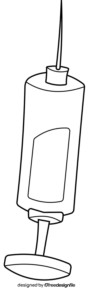 Syringe Yellow black and white clipart