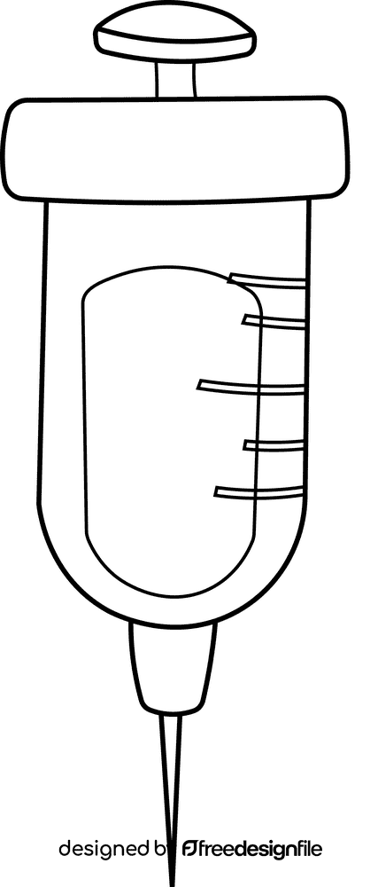 Syringe Wide black and white clipart