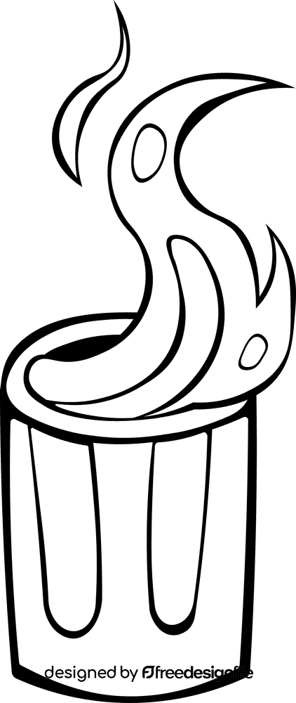 Trash can Burning black and white clipart