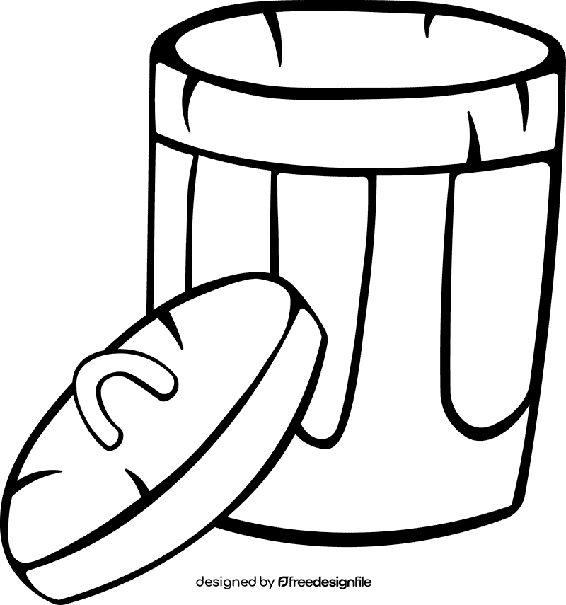 Trash can Open black and white clipart