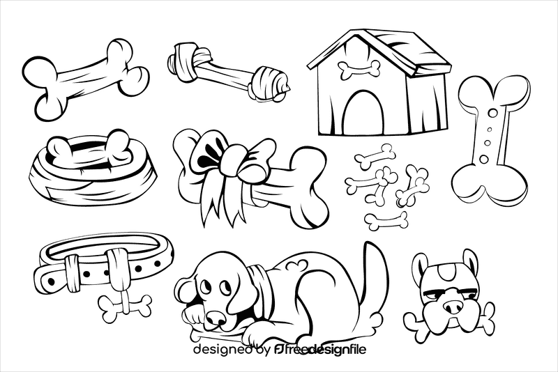 Dog bone black and white vector