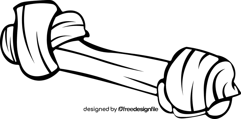 Dog bone Delicacy black and white clipart