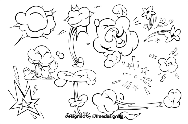 Explosion black and white vector