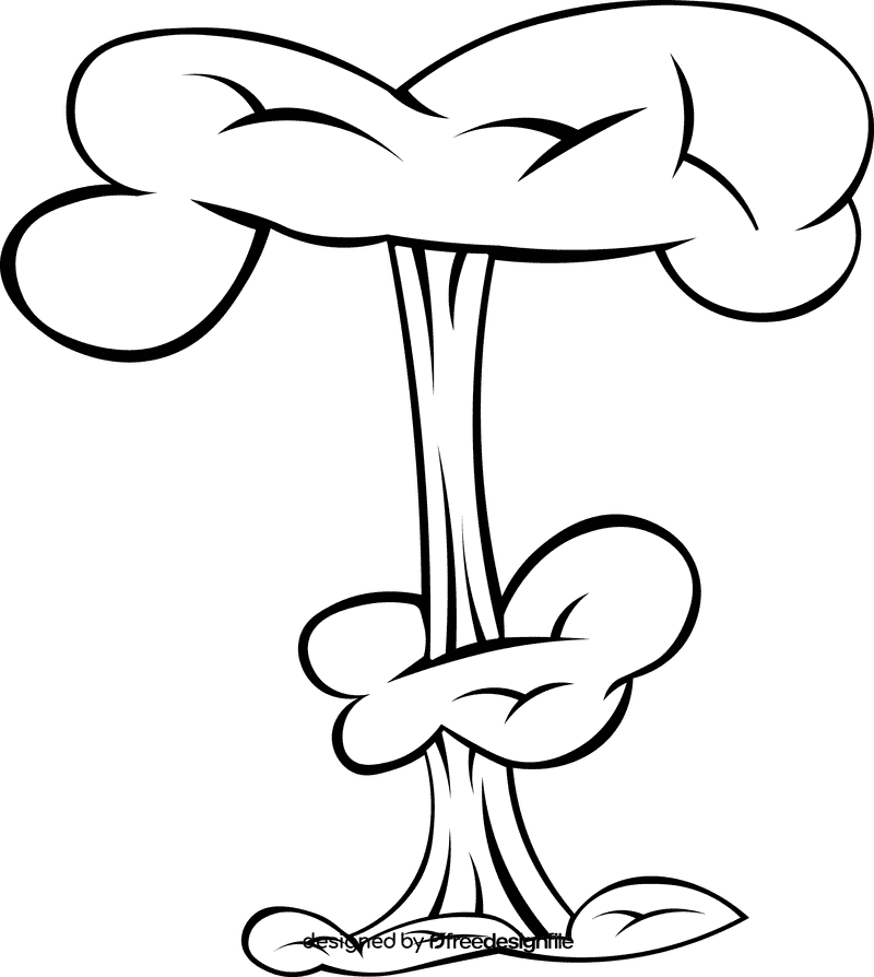 Explosion Atomic black and white clipart