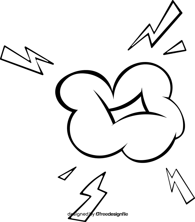 Explosion Cloudlet black and white clipart