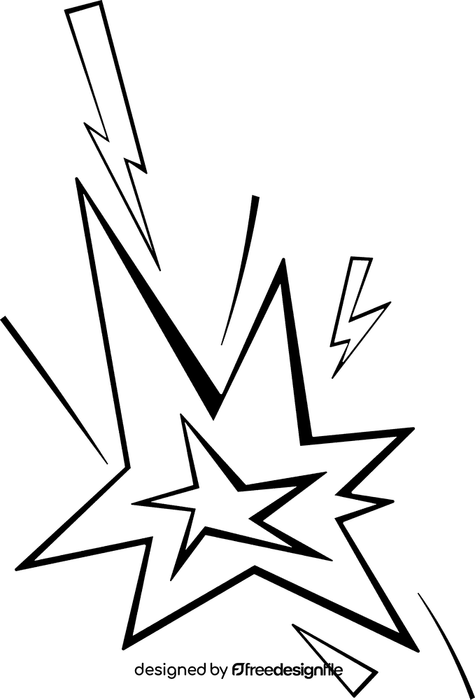 Explosion Flash black and white clipart