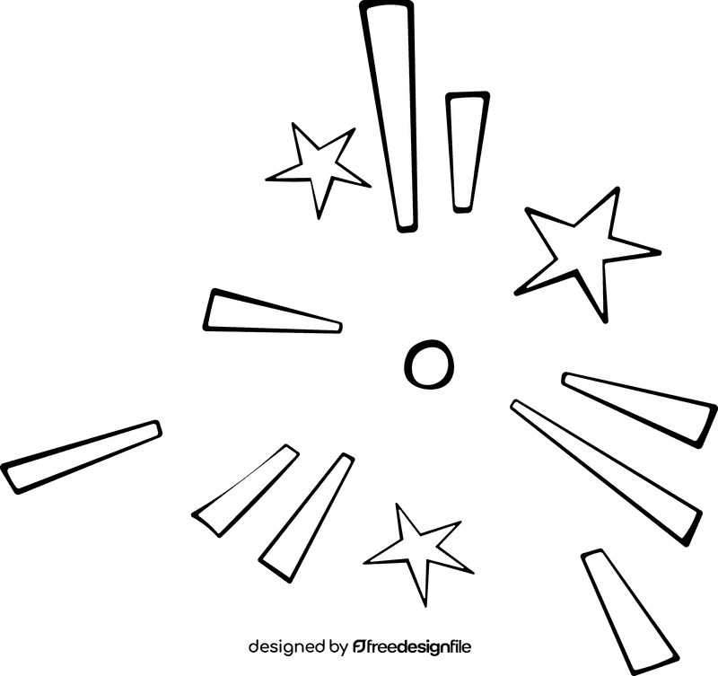 Explosion Sparkles black and white clipart