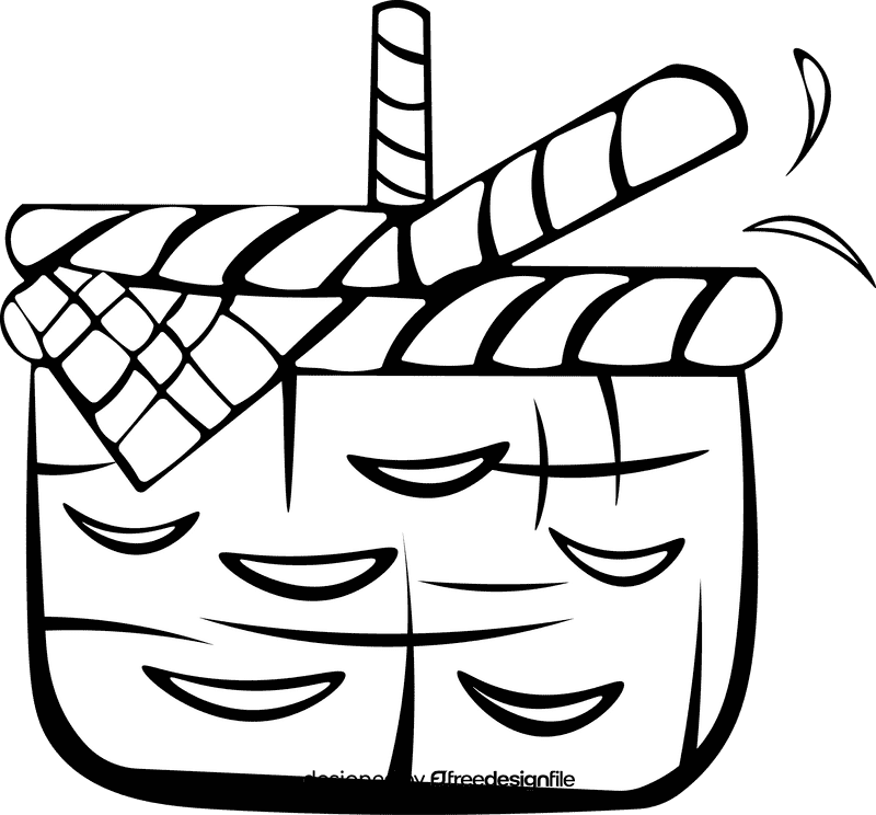 Picnic Basket black and white clipart