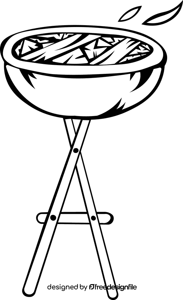 Picnic Grill black and white clipart