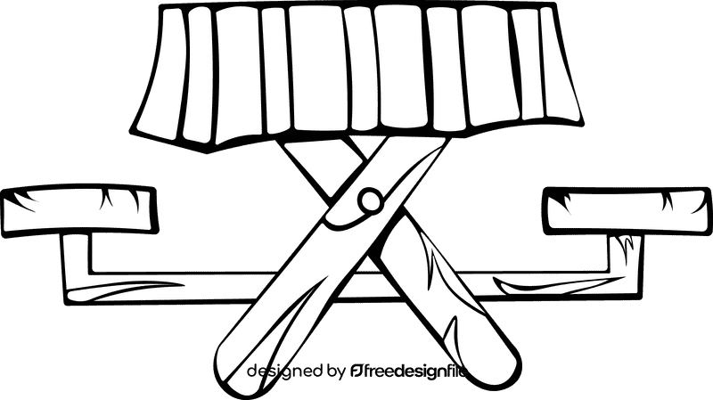 Picnic Table black and white clipart