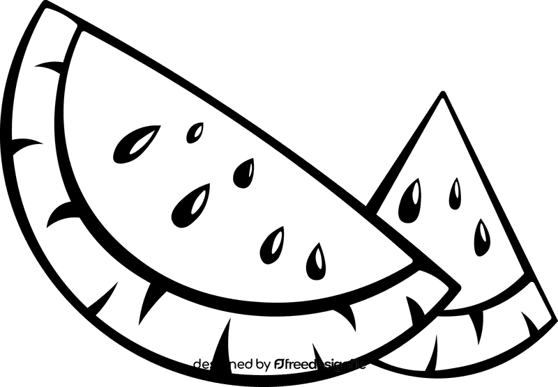 Picnic Watermelon black and white clipart