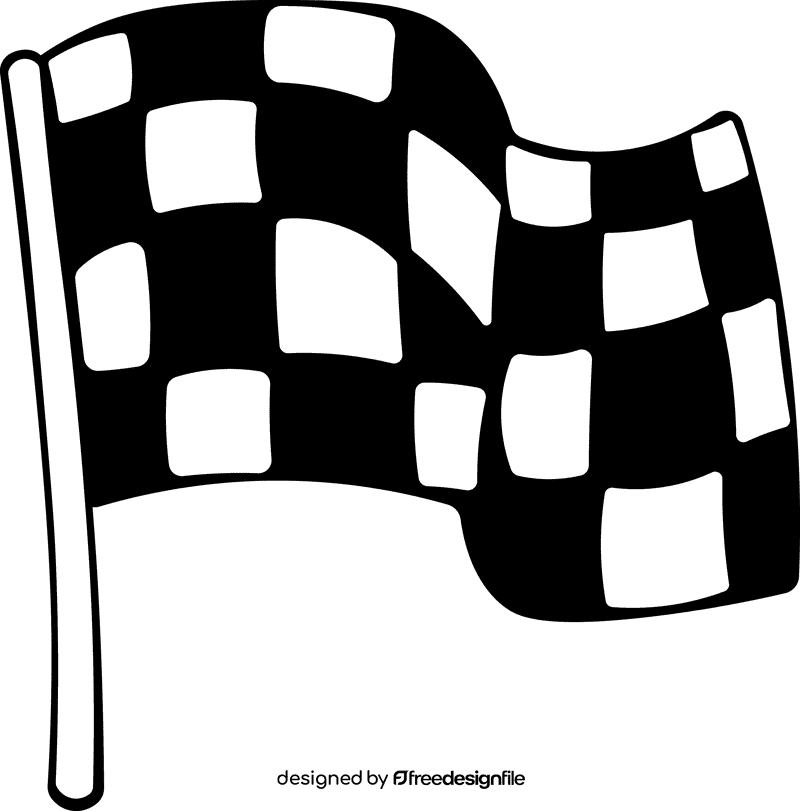 Checkered Flag black and white clipart