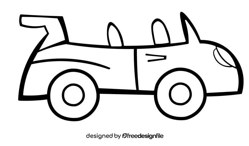 Porsche Mini black and white clipart
