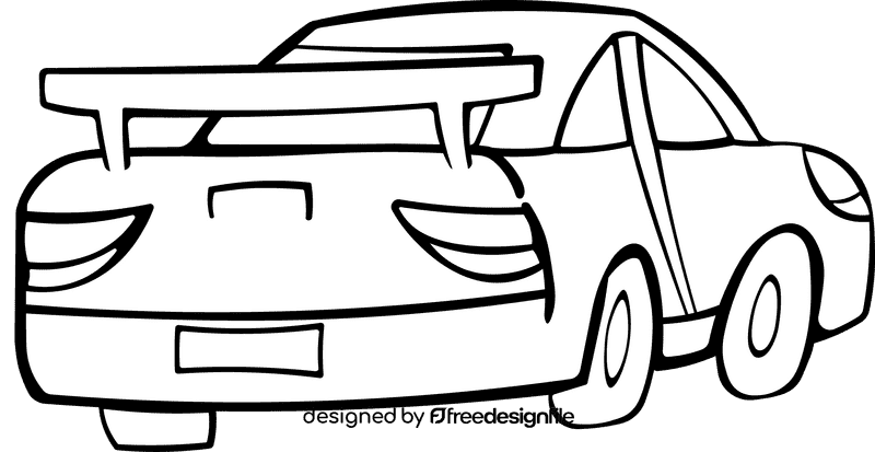 Porsche black and white clipart