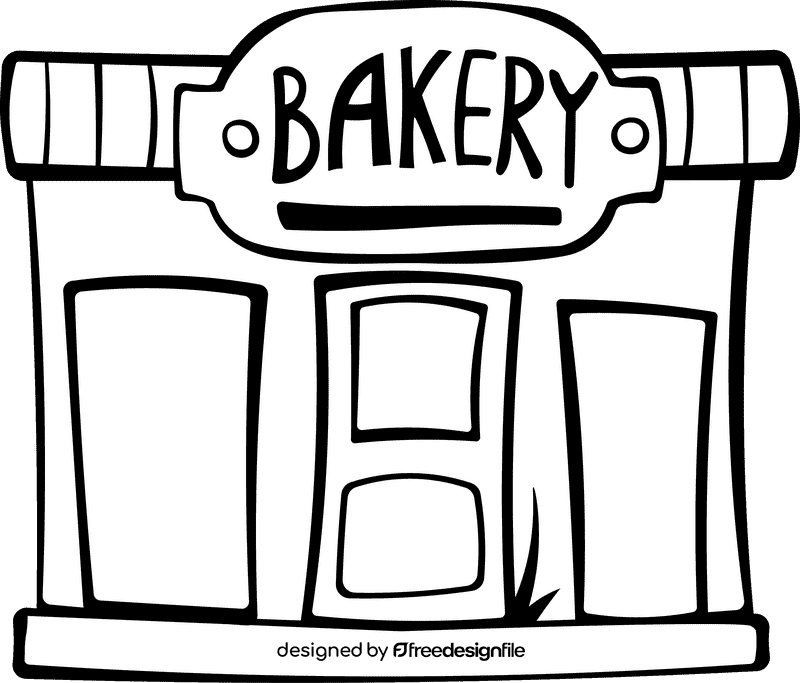 Store Bakery black and white clipart